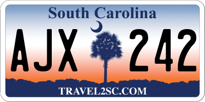 SC license plate AJX242