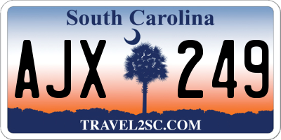 SC license plate AJX249