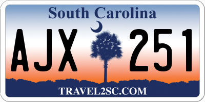 SC license plate AJX251