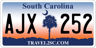SC license plate AJX252