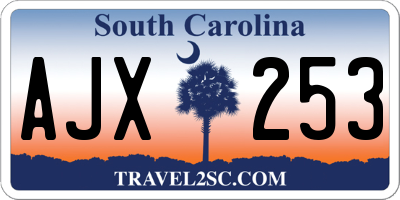 SC license plate AJX253