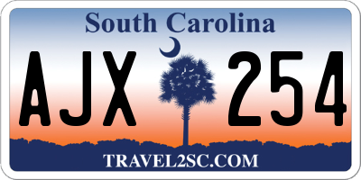 SC license plate AJX254