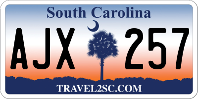 SC license plate AJX257
