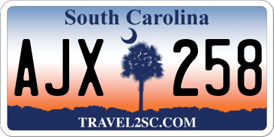 SC license plate AJX258