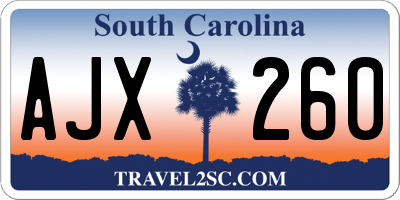 SC license plate AJX260