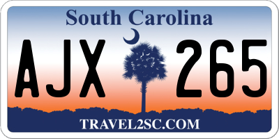 SC license plate AJX265