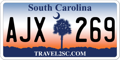 SC license plate AJX269
