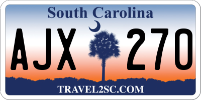 SC license plate AJX270