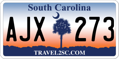 SC license plate AJX273