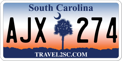 SC license plate AJX274