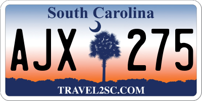 SC license plate AJX275