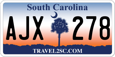 SC license plate AJX278