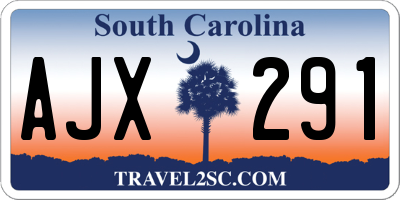 SC license plate AJX291