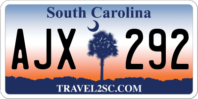 SC license plate AJX292