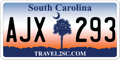 SC license plate AJX293