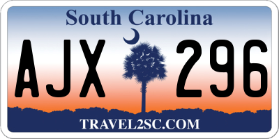 SC license plate AJX296