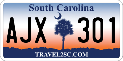 SC license plate AJX301