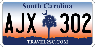 SC license plate AJX302