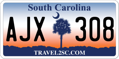 SC license plate AJX308