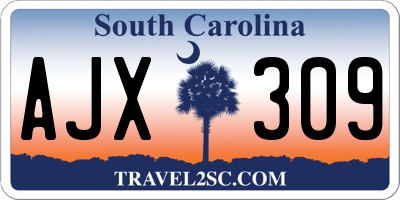 SC license plate AJX309