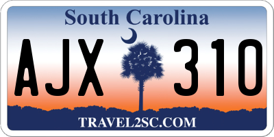 SC license plate AJX310
