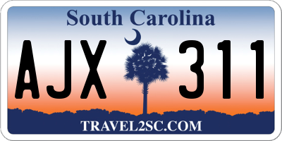 SC license plate AJX311