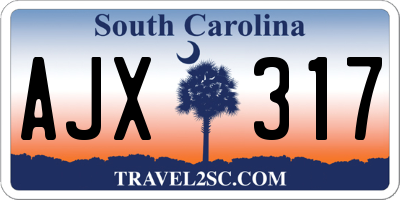 SC license plate AJX317