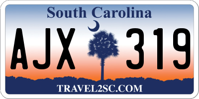 SC license plate AJX319