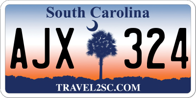 SC license plate AJX324