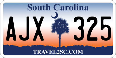 SC license plate AJX325