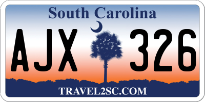 SC license plate AJX326