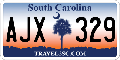 SC license plate AJX329