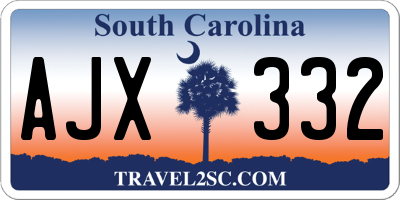 SC license plate AJX332