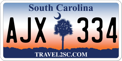 SC license plate AJX334