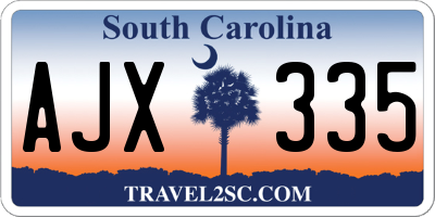 SC license plate AJX335