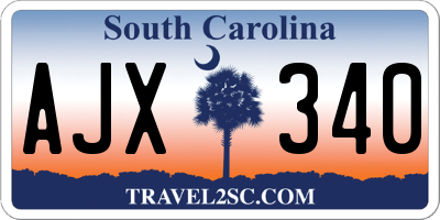 SC license plate AJX340