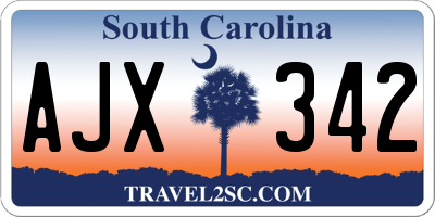 SC license plate AJX342