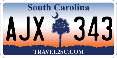 SC license plate AJX343