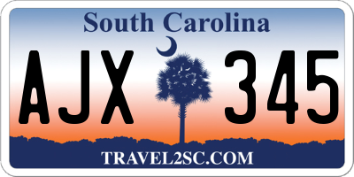 SC license plate AJX345