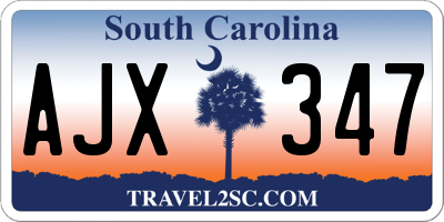 SC license plate AJX347