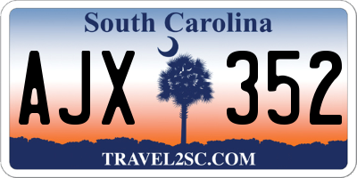 SC license plate AJX352