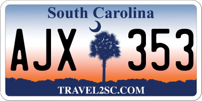 SC license plate AJX353