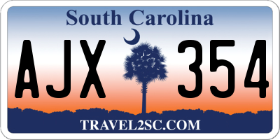 SC license plate AJX354