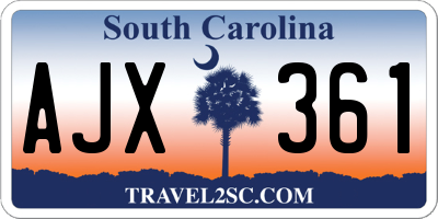 SC license plate AJX361