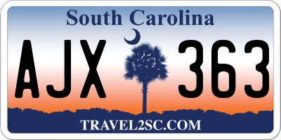 SC license plate AJX363