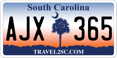 SC license plate AJX365