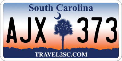 SC license plate AJX373