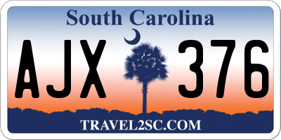 SC license plate AJX376