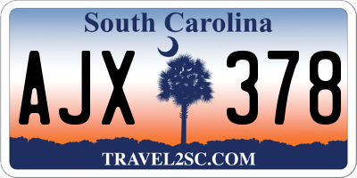 SC license plate AJX378