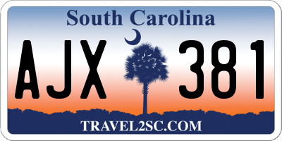SC license plate AJX381
